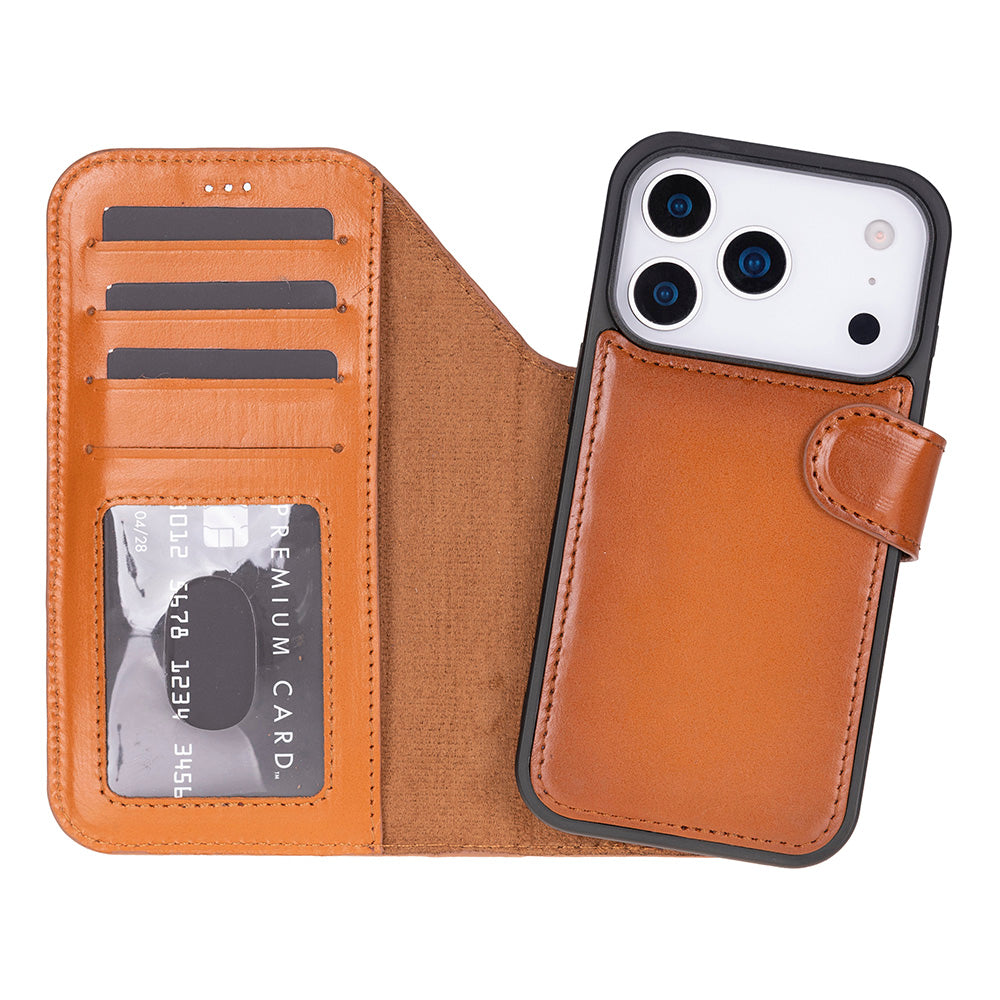 Leather iPhone 17-Pro-Detachable Wallet Case